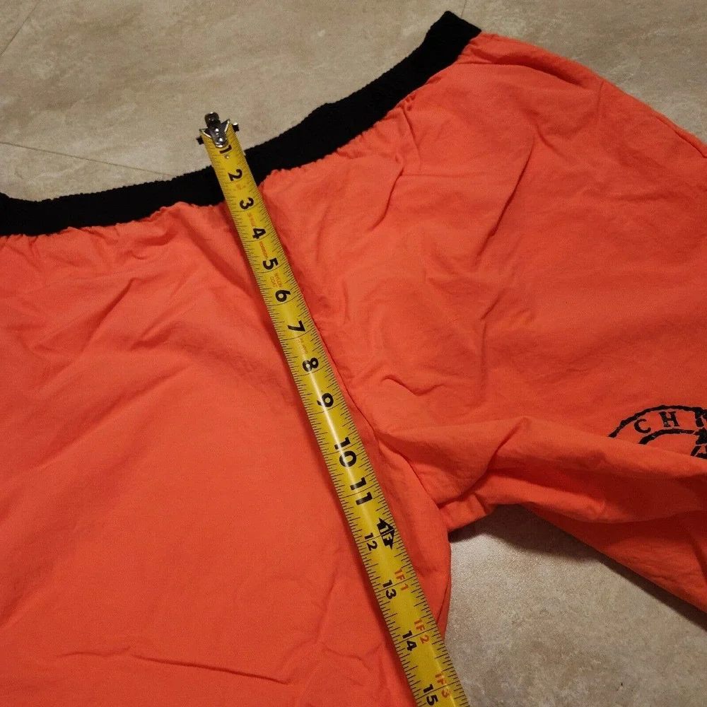 VTG Lightning Bolt Men XL USA Made Retro Orange Elastic Swim Trunks Board Shorts
